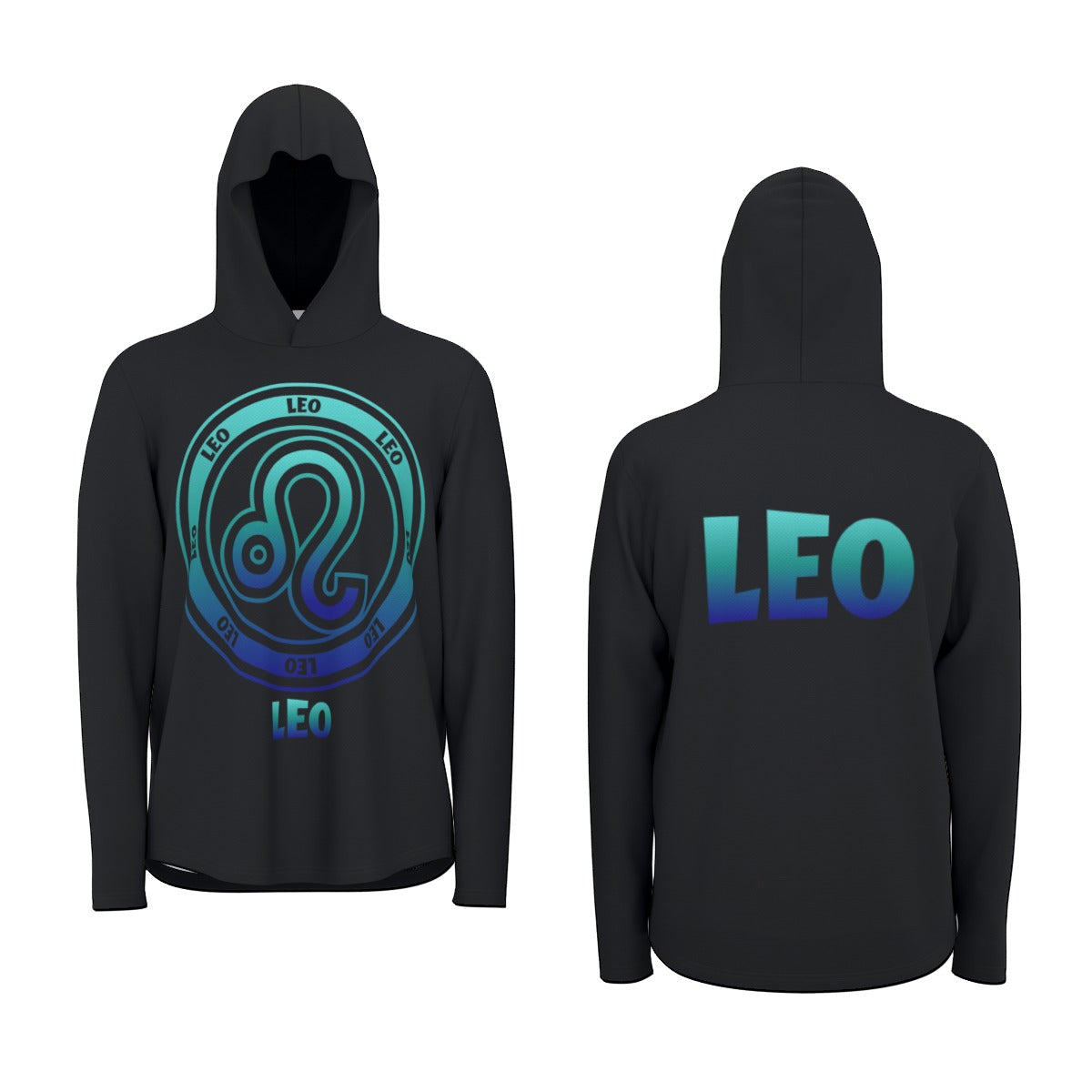 Leo Zodiac Unisex 3 Pullover Hoodie with Logo and Thumb Hole