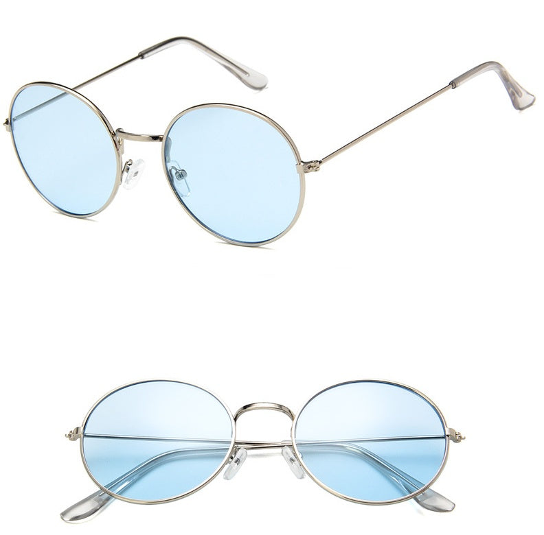 Vintage Round Jelly Transparent Ocean Sunglasses