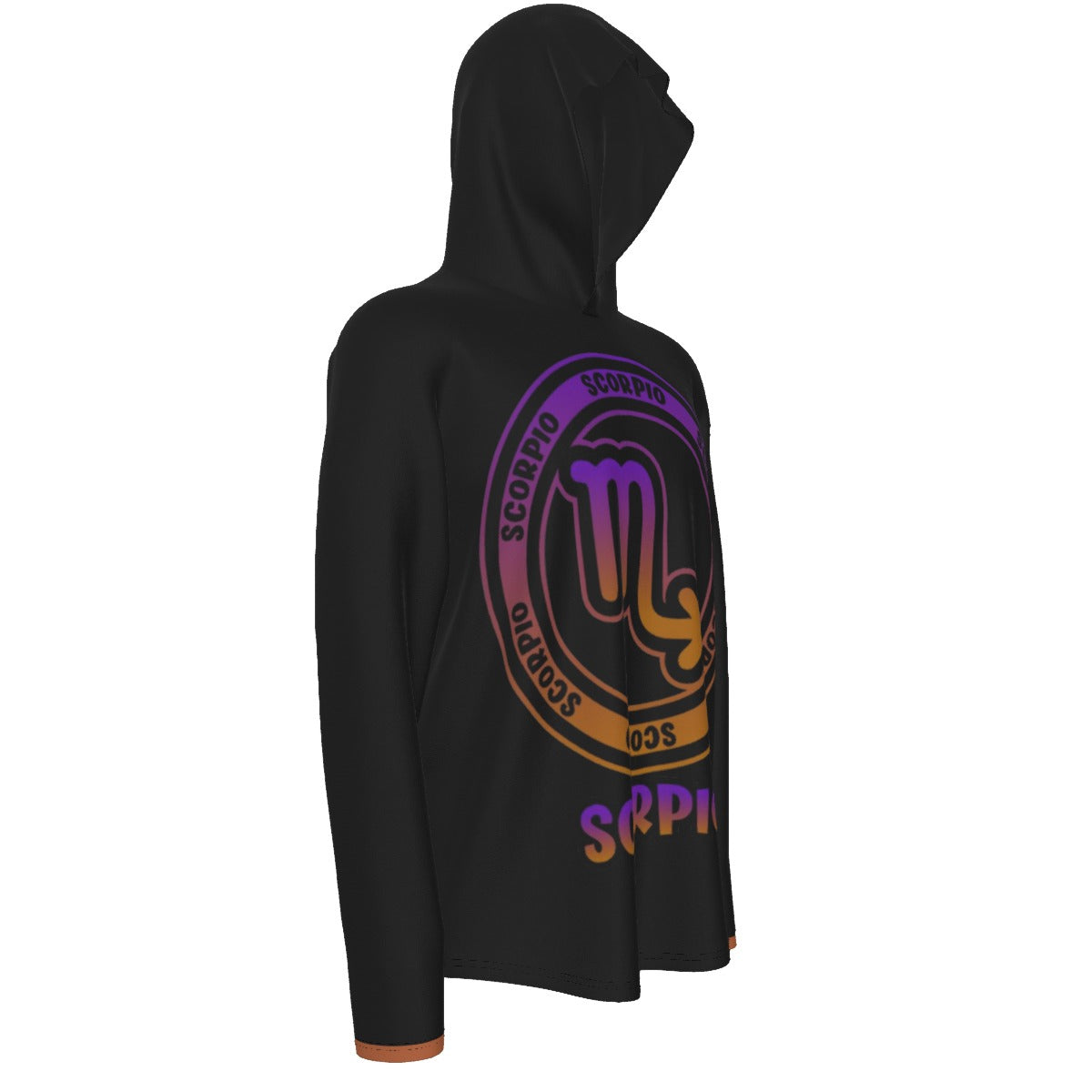 Scorpio Zodiac Pullover Hoodie with Logo and Thumb Hole