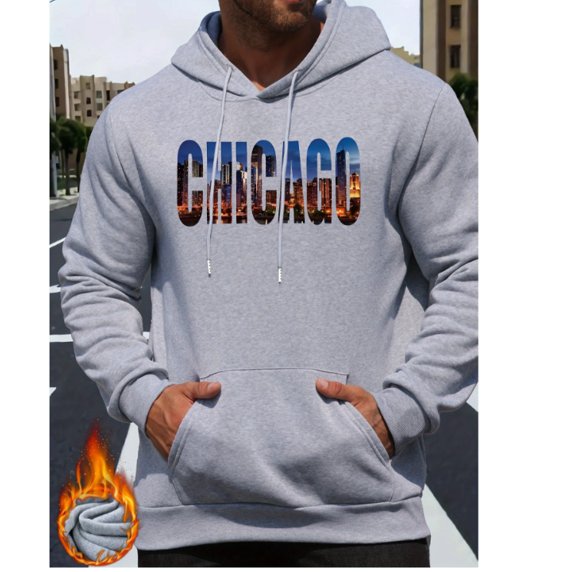 Chicago Long Sleeve Relaxed Pullover Slight Stretch Hoodie