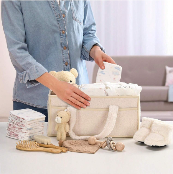 Baby Diaper Caddy, Organizer, Table, Baby Storage Basket