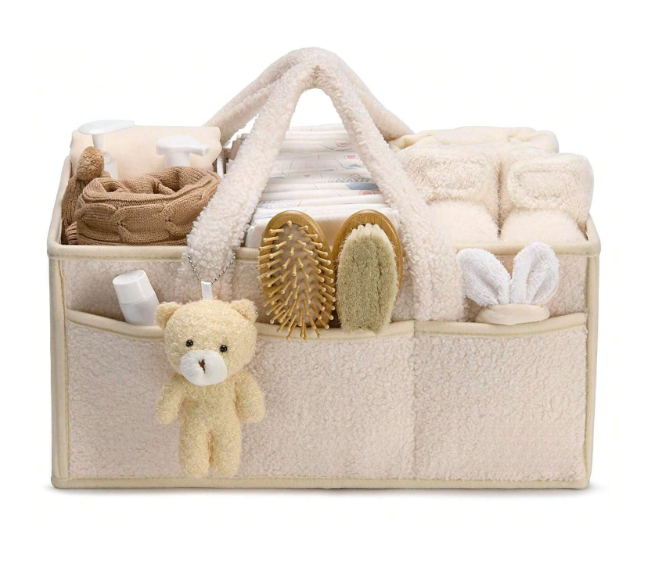 Baby Diaper Caddy, Organizer, Table, Baby Storage Basket