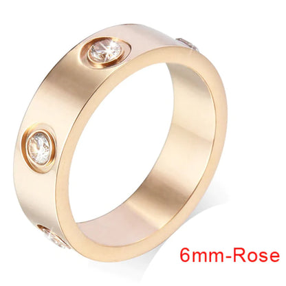 Luxury Bijoux Pulseira Feminina Bangle Ring Set Stainless Steel Jewelry Fit Lover Female Crystal Bracelets Rings Fashion Women