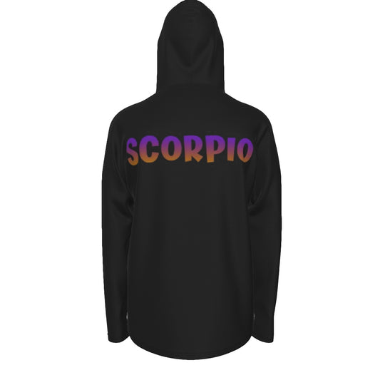 Scorpio Zodiac Pullover Hoodie with Logo and Thumb Hole