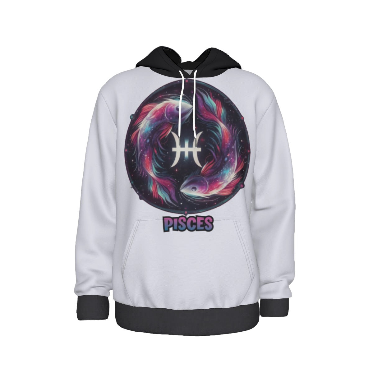 Pisces White Unisex Thick & Soft Pullover, Pocket Hoodie