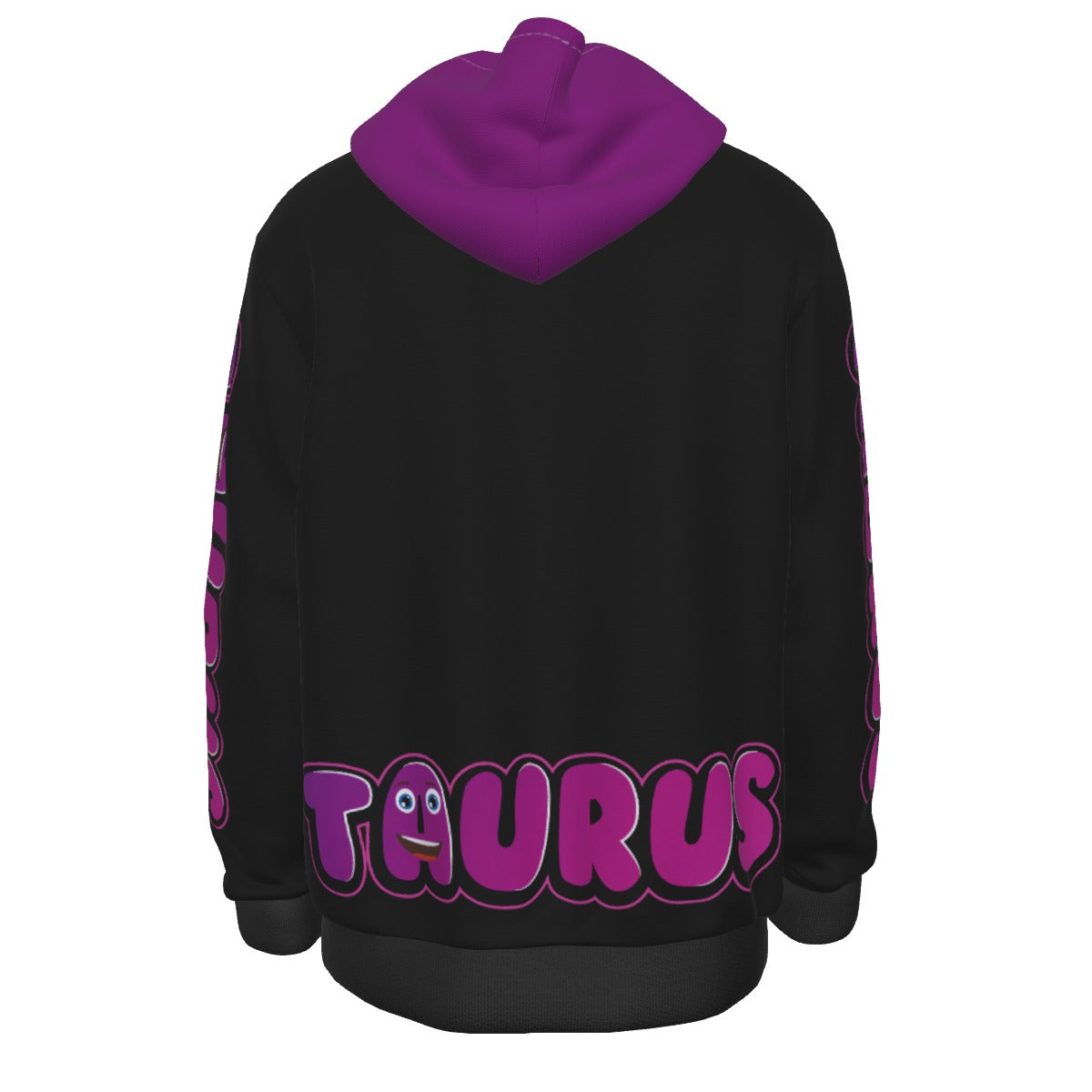 Taurus Zodiac Thick Pullover Black Hoodie with Front Pockets