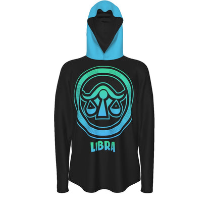 Libra Zodiac Pullover Hoodie with Logo and Thumb Hole