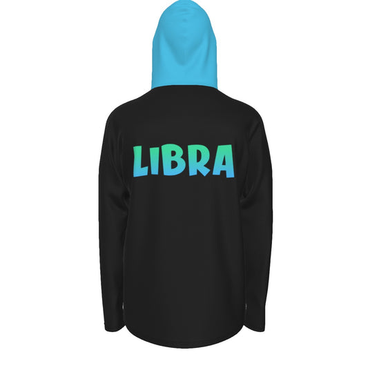 Libra Zodiac Pullover Hoodie with Logo and Thumb Hole