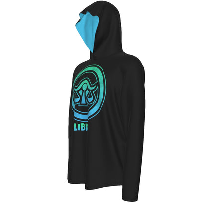 Libra Zodiac Pullover Hoodie with Logo and Thumb Hole