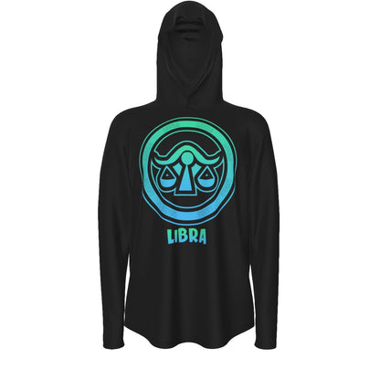 Libra Zodiac Pullover Hoodie with Logo and Thumb Hole