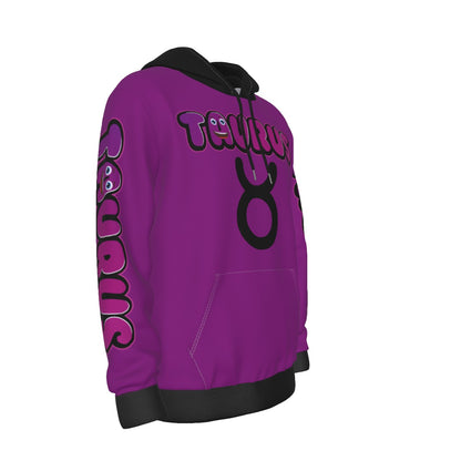 Taurus Zodiac Thick Pullover Black Hoodie with Front Pockets