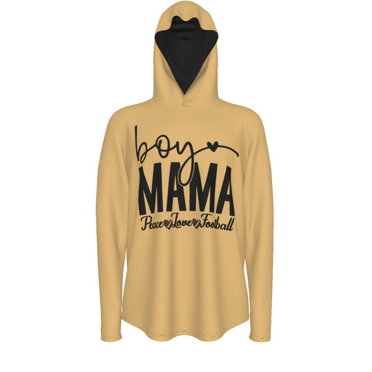 Boy Mama Football Pullover Hoodie with Thumb Holes