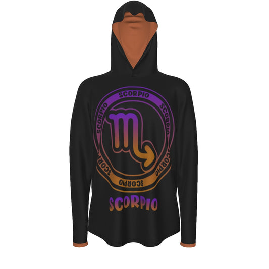 Scorpio Zodiac Pullover Hoodie with Logo and Thumb Hole