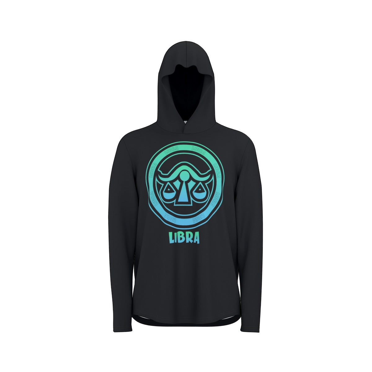 Libra Zodiac Pullover Hoodie with Logo and Thumb Hole