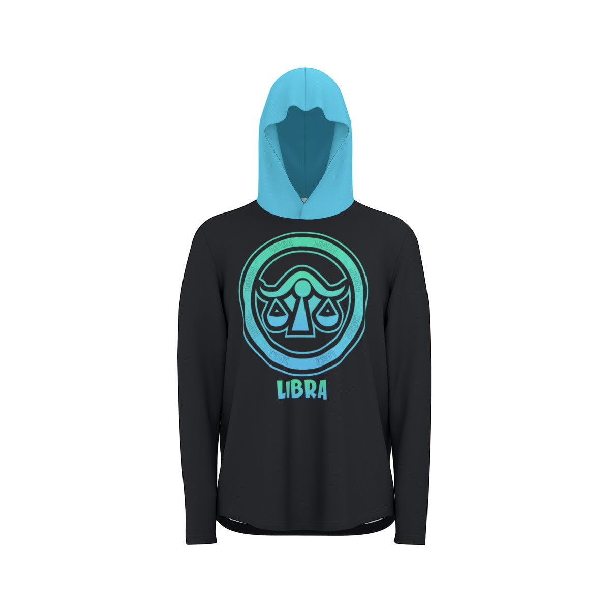 Libra Zodiac Pullover Hoodie with Logo and Thumb Hole