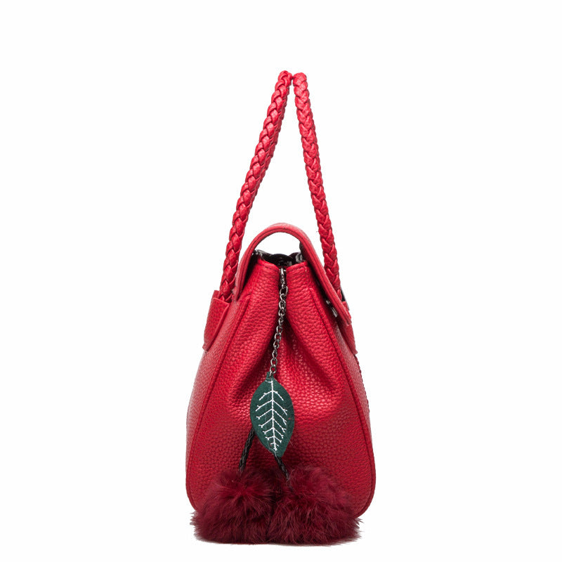 Leather Lychee Handbag