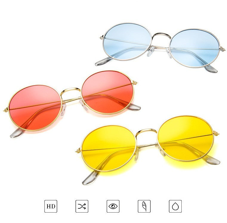 Vintage Round Jelly Transparent Ocean Sunglasses