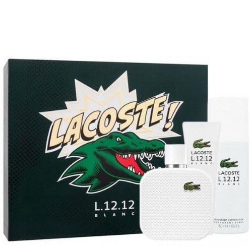 Eau De Lacoste L.12.12. Blanc 3 Piece Gift Set