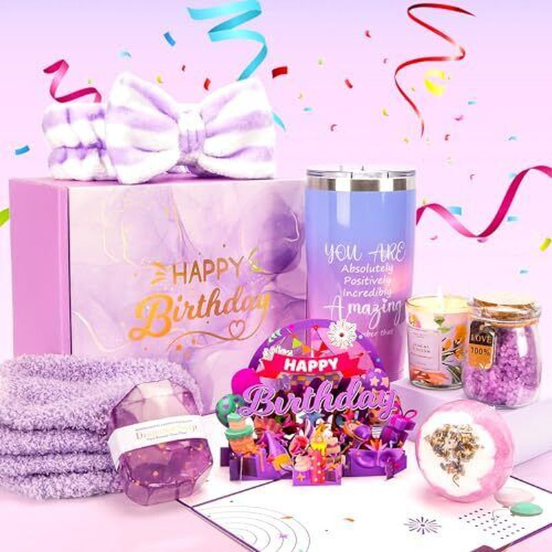 Birthday Gifts for Women Friendship, Bath Relaxing Spa Gifts Basket Set For