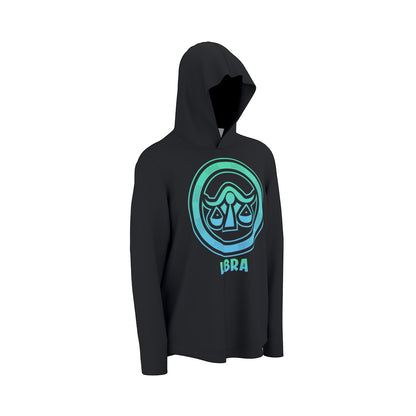 Libra Zodiac Pullover Hoodie with Logo and Thumb Hole