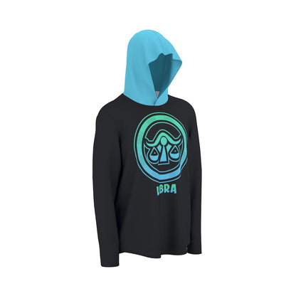 Libra Zodiac Pullover Hoodie with Logo and Thumb Hole