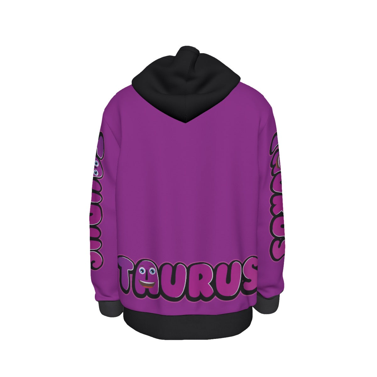 Taurus Zodiac Thick Pullover Black Hoodie with Front Pockets