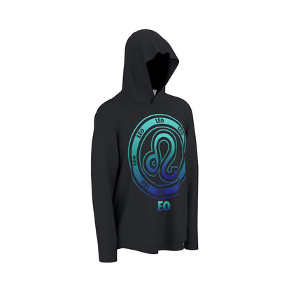 Leo Zodiac Pullover Hoodie with Logo and Thumb Hole