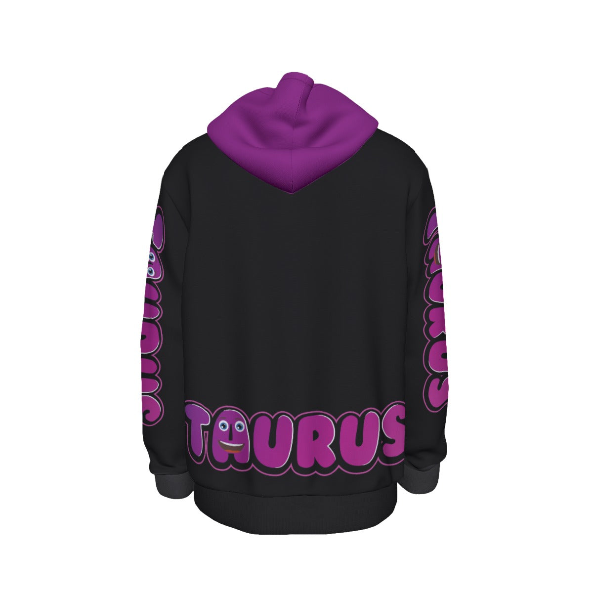 Taurus Zodiac Thick Pullover Black Hoodie with Front Pockets