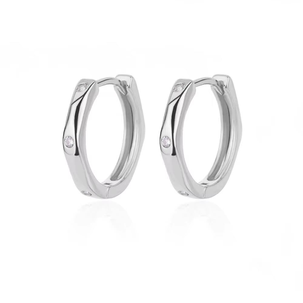 Elegant round Earrings for Women Girls Luxury Stainless Steel Hoop Earrings Vintage Wedding Engagement Aesthetic Jewerly Aretes