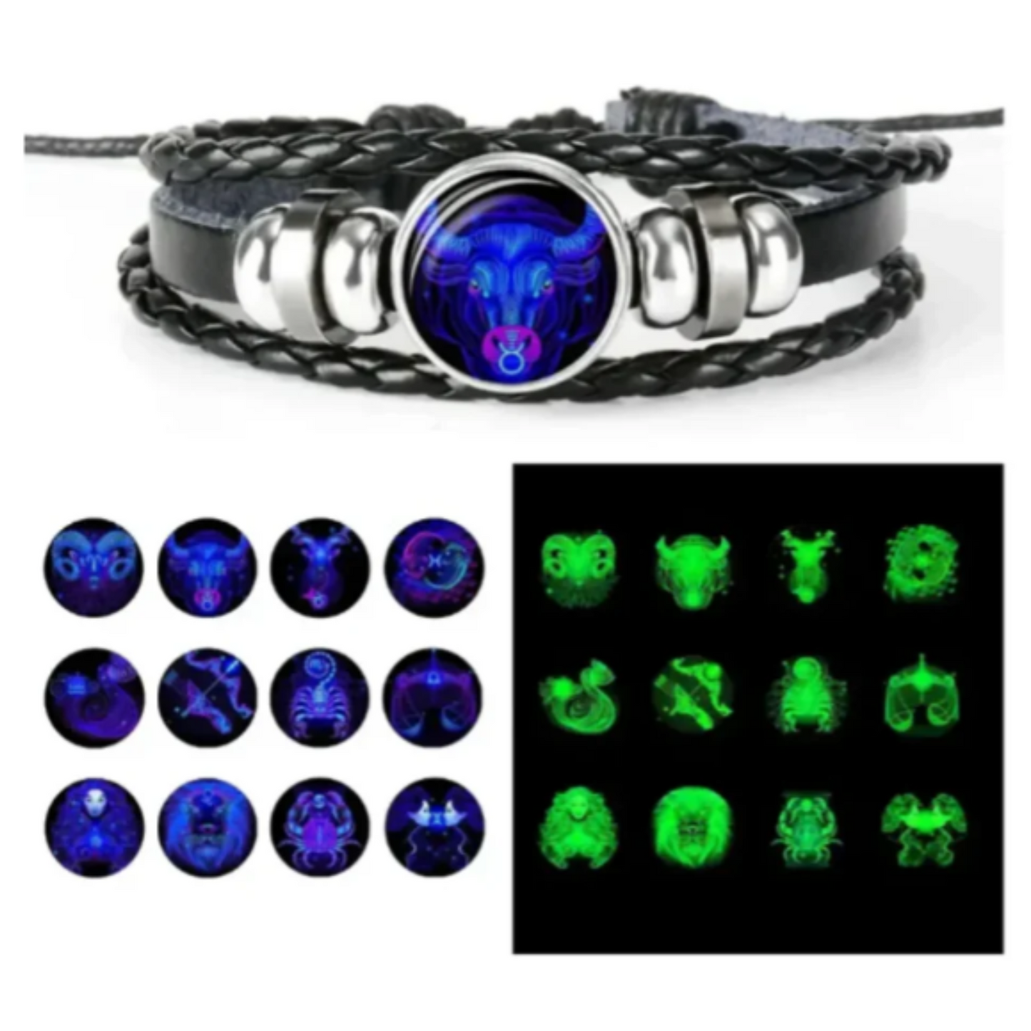 12 Constellation Zodiac Sign Charm Bracelets for Men & Women