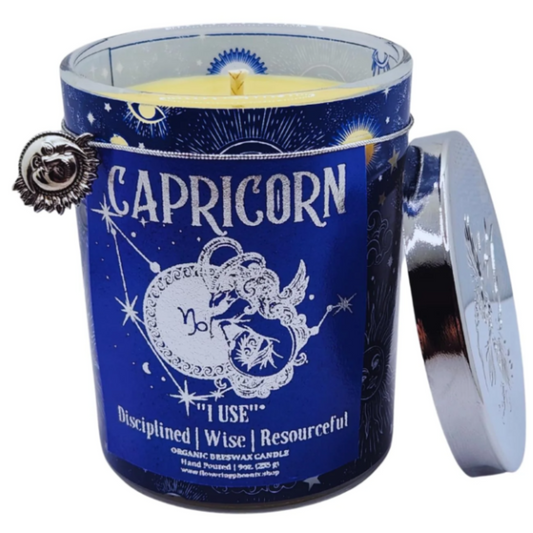 Elegant Luxury Zodiac: Themed Organic Beeswax Candle