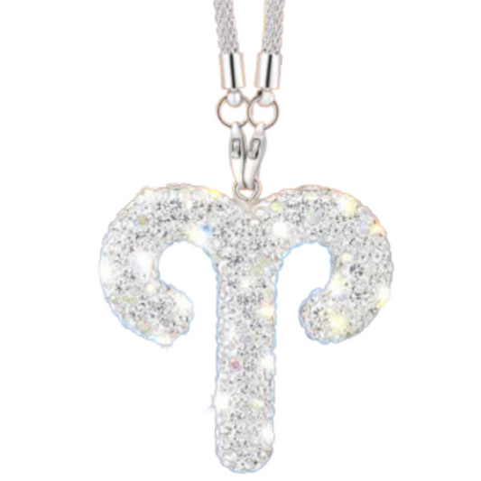 Sparkling Zodiac Crystal Pendant - Car Rearview Mirror Charm