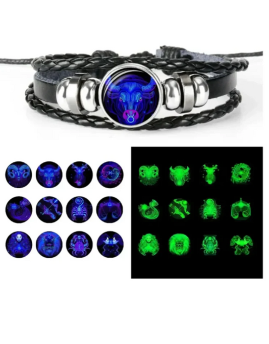 12 Constellation Zodiac Sign Charm Bracelets for Men & Women