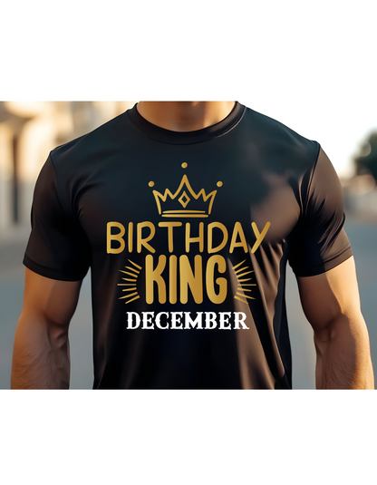 Birthday King Celebration T-Shirt: Choose Your Month