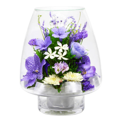 Refined Orchid Bouquet in a Lotus Bud Glass Vase