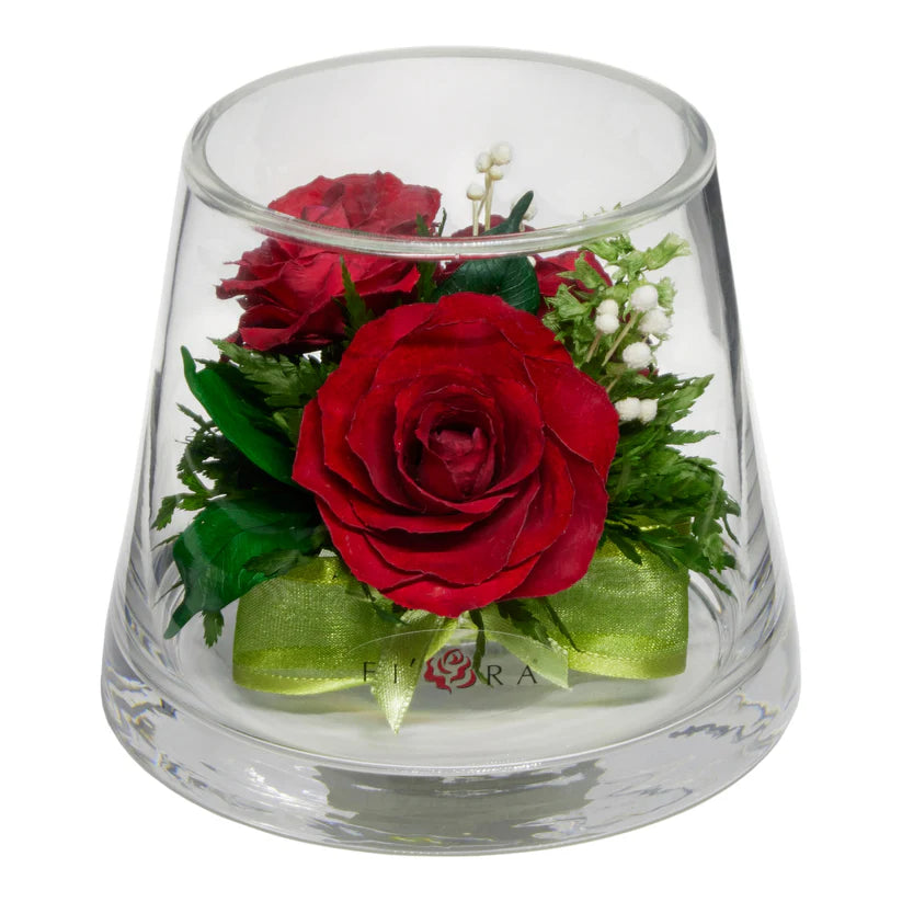 Classic Red Roses in a Tapered Glass Vase: Beauty & Style