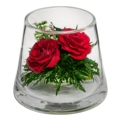 Classic Red Roses in a Tapered Glass Vase: Beauty & Style