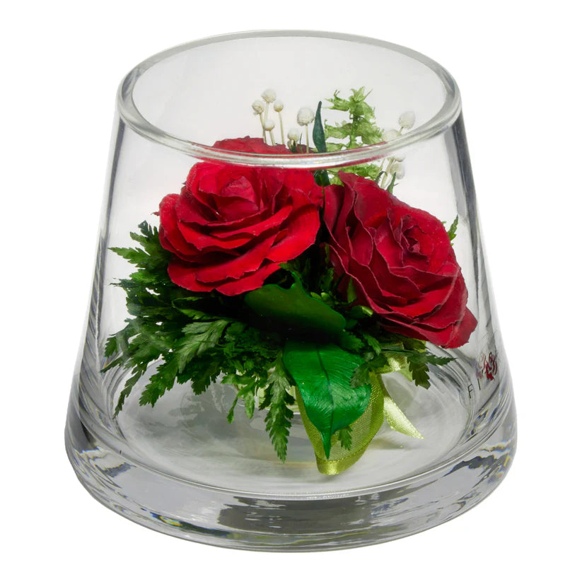 Classic Red Roses in a Tapered Glass Vase: Beauty & Style