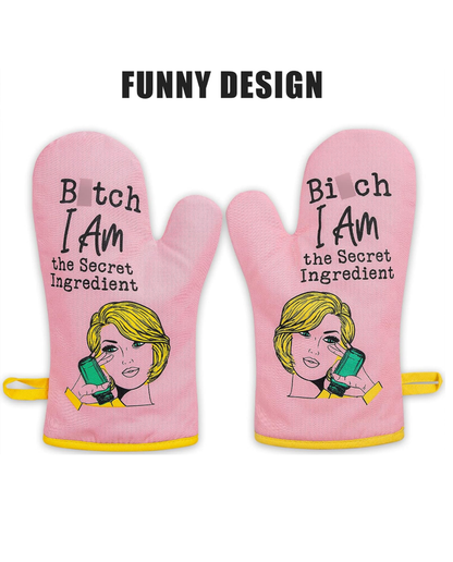 Housewarming: Oven Mitt, Funny Pink Kitchen Oven Mitts