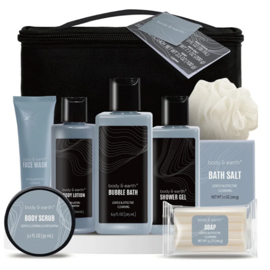 8 Pcs Bath & Body Earth Gift Basket Spa Bath Gift Hubby Set