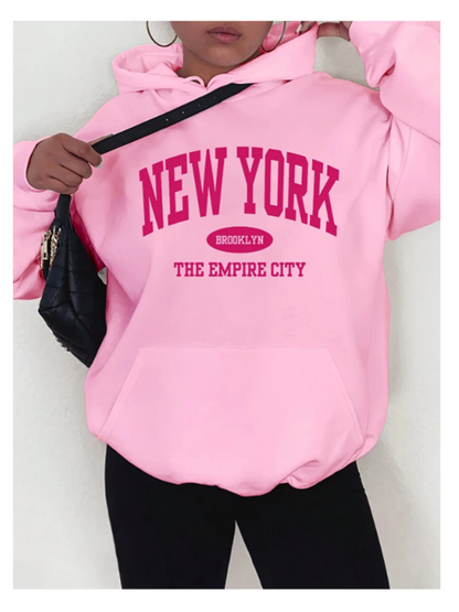 NEW YORK Long Sleeve, Drawstring Hoodie