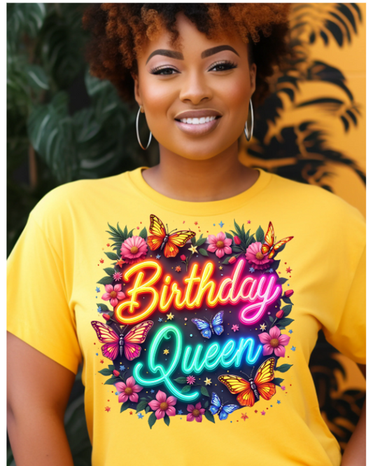 Birthday Queen Multi-Color T-Shirt for Her Celebration