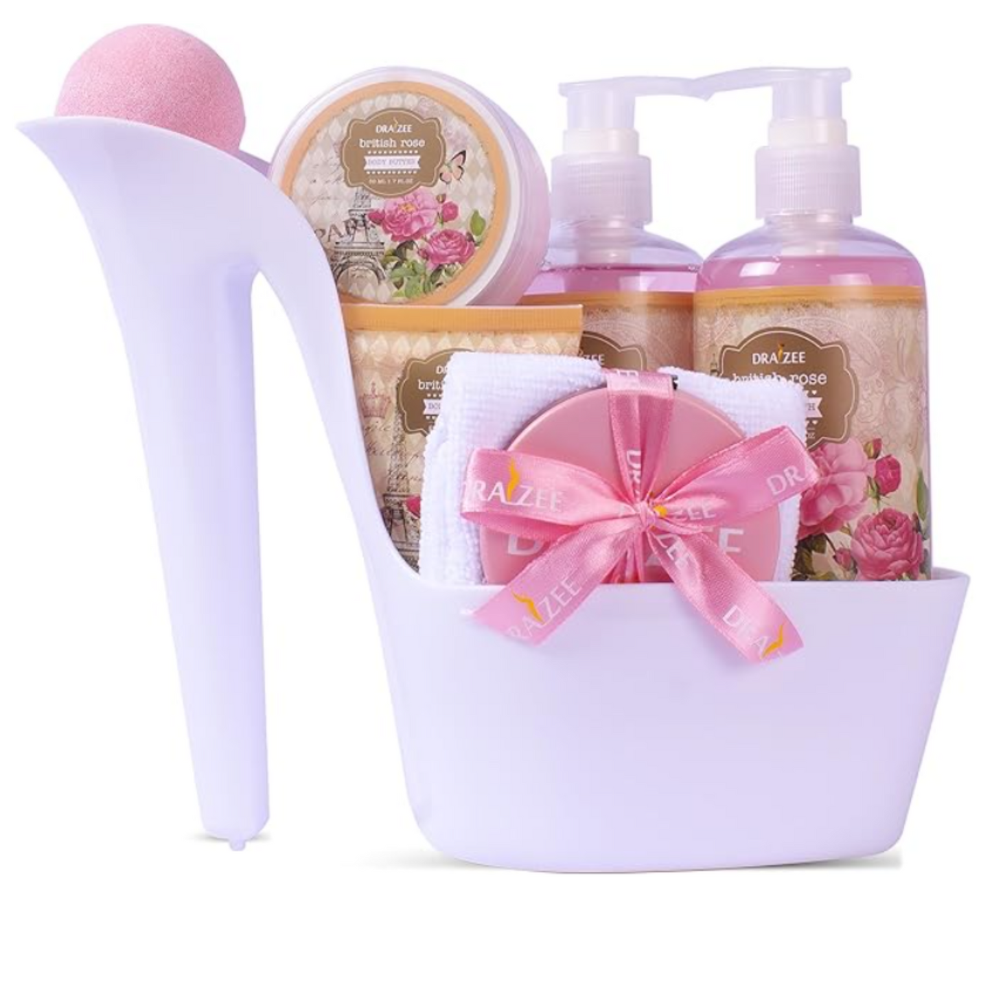 Bath and Body - 8 Pcs Luxury Rose Scented Heel Shoe Spa Gift Set