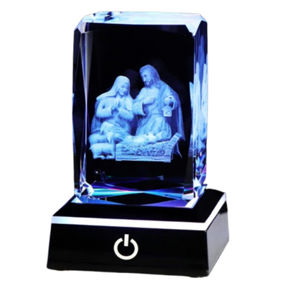 Home Crystal Good Shepherd 3D Statue Jesus Figurine Gift