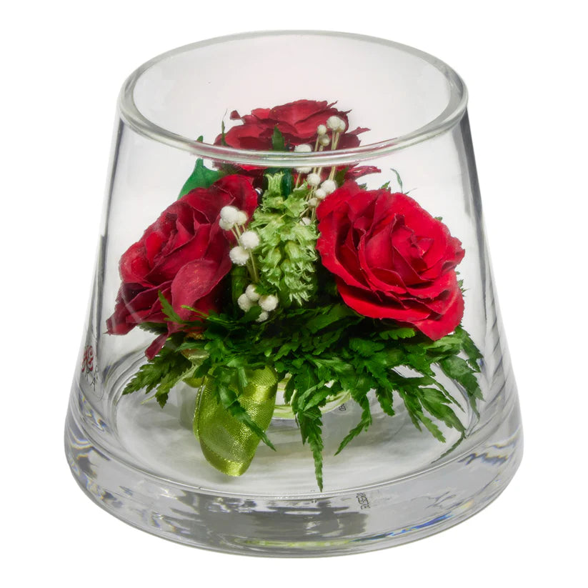 Classic Red Roses in a Tapered Glass Vase: Beauty & Style