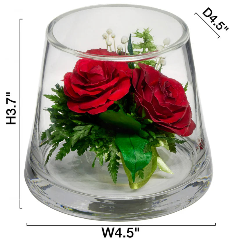 Classic Red Roses in a Tapered Glass Vase: Beauty & Style