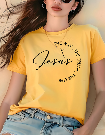 Jesus "The Way, The Truth, The Light" Casual Soft Tshirt