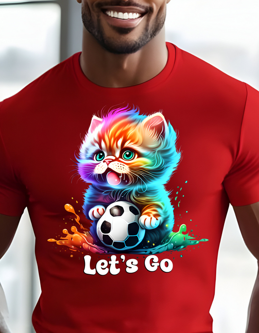 Funny Colorful Cat T-shirt, Relax Wear Soft & Comfortable