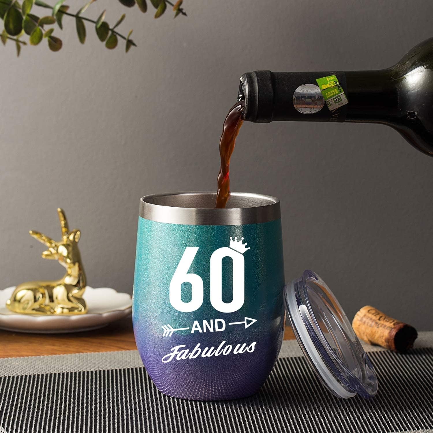 60Th Birthday Gifts Box for Women with 6 Special & Unique Gifts for Mom Sister Best Friend Wife Grandma Coworker | Funny Wine Gift Ideas Mirror Funny Socks Jewelry Makeup Bag Keychain Gift Cards