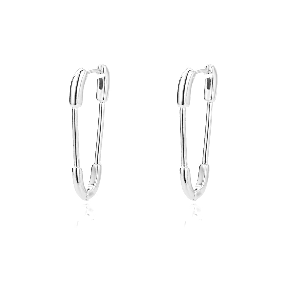 Punk Pin Earrings for Women Girls Stainless Steel Unique Design Paperclip Safety Stud Earrings 2024 Trend Fashion Couple Jewerly